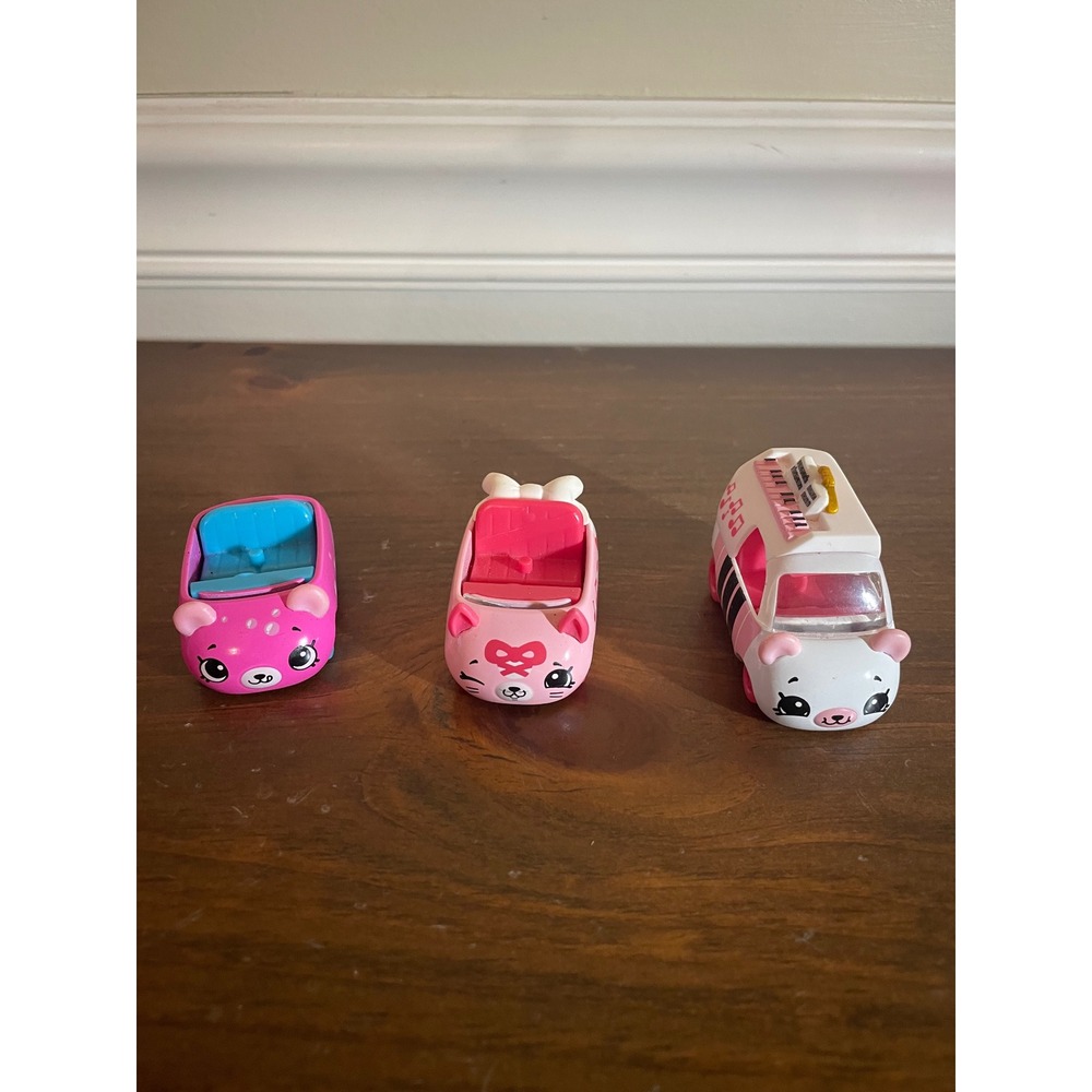 Shopkins Cutie Cars Lot of 3 Pink
